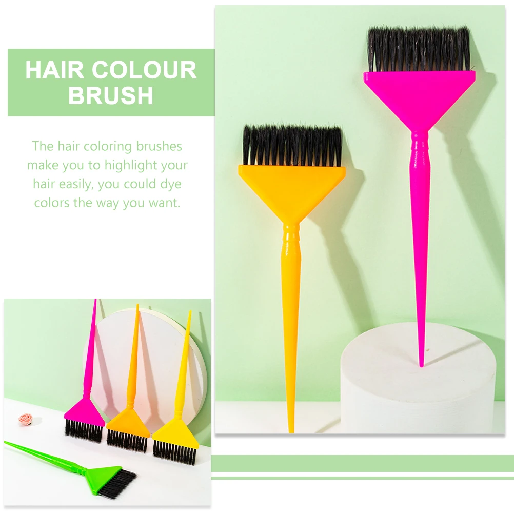 

6Pcs Hair Dye Brush Plastic Material Smooth Even Application Hair Coloring Tools Salon Equipment Hairdresser Supplies