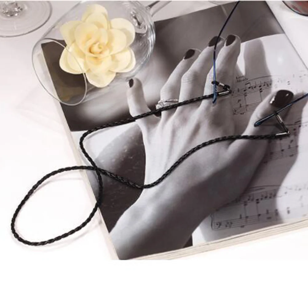 حامل حزام النظارات المضفر باللون الأسود، حبل متين وخفيف الوزن للرجال والنساء، سلك مضاد للانزلاق #5