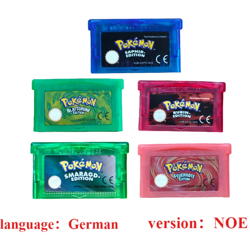 نوعية جيدة بوكيمون GBA بطاقة الألعاب 32 بت لعبة فيديو وحدة التحكم خرطوشة ل DS/NDS/GB الإنجليزية الإسبانية الفرنسية الألمانية بطاقة هدية لعبة #5