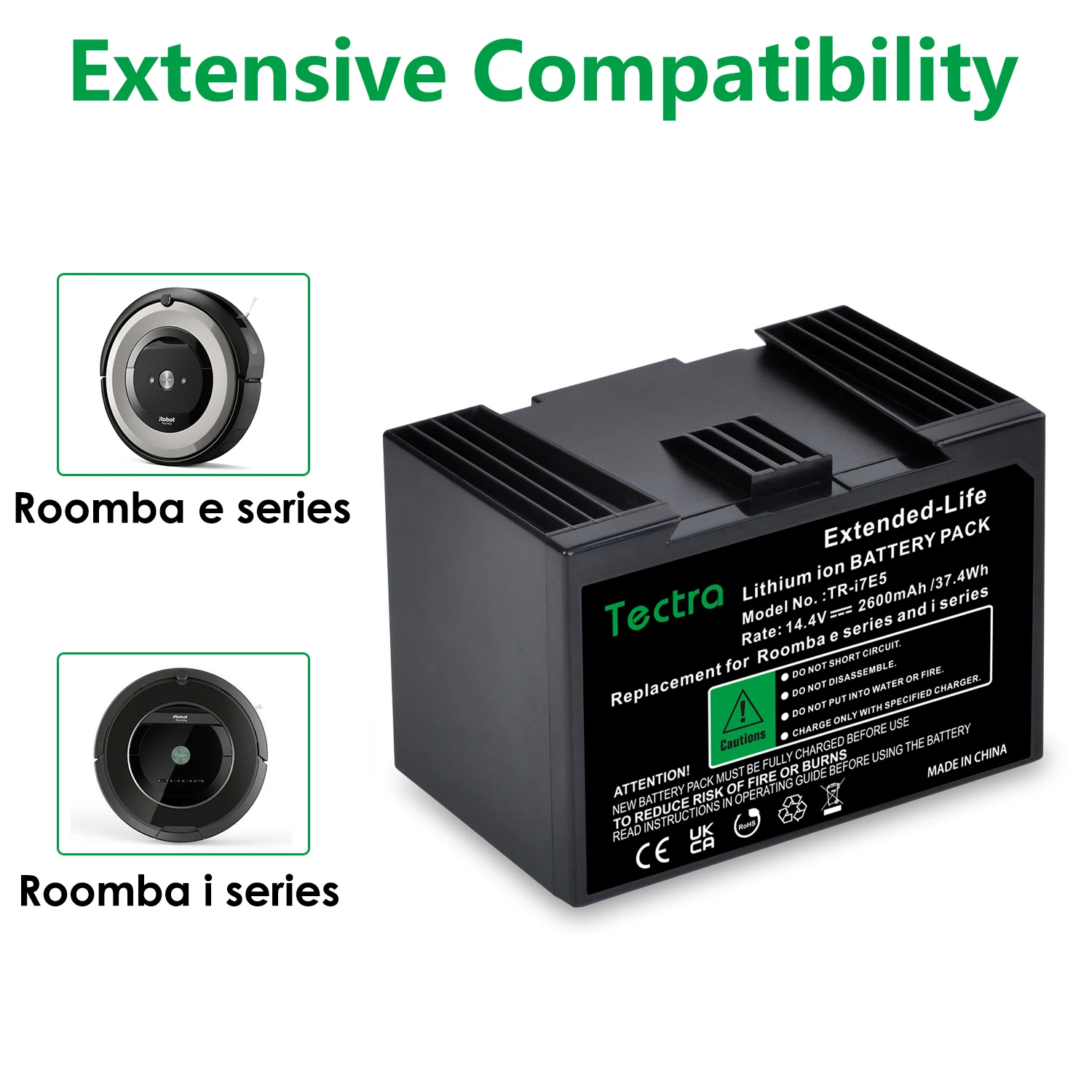 Аккумулятор емкостью 2600 мАч для iRobot Roomba i Series i7 i7+, e Series e5 e6 7150 7550 e5150 e5152 e5158 ABL-D1 Пылесосы