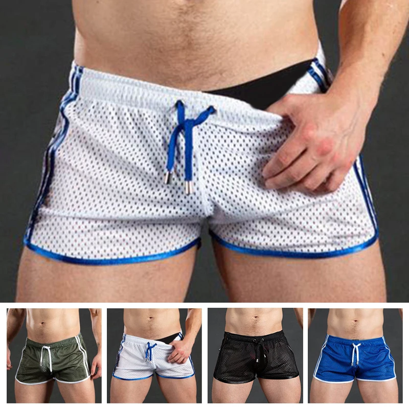 Men's Panties Casual Gym Fitness Training Shorts Sexy Mesh Breathable Sports Beach Breathable Stretch  Trunks Soft Shorts