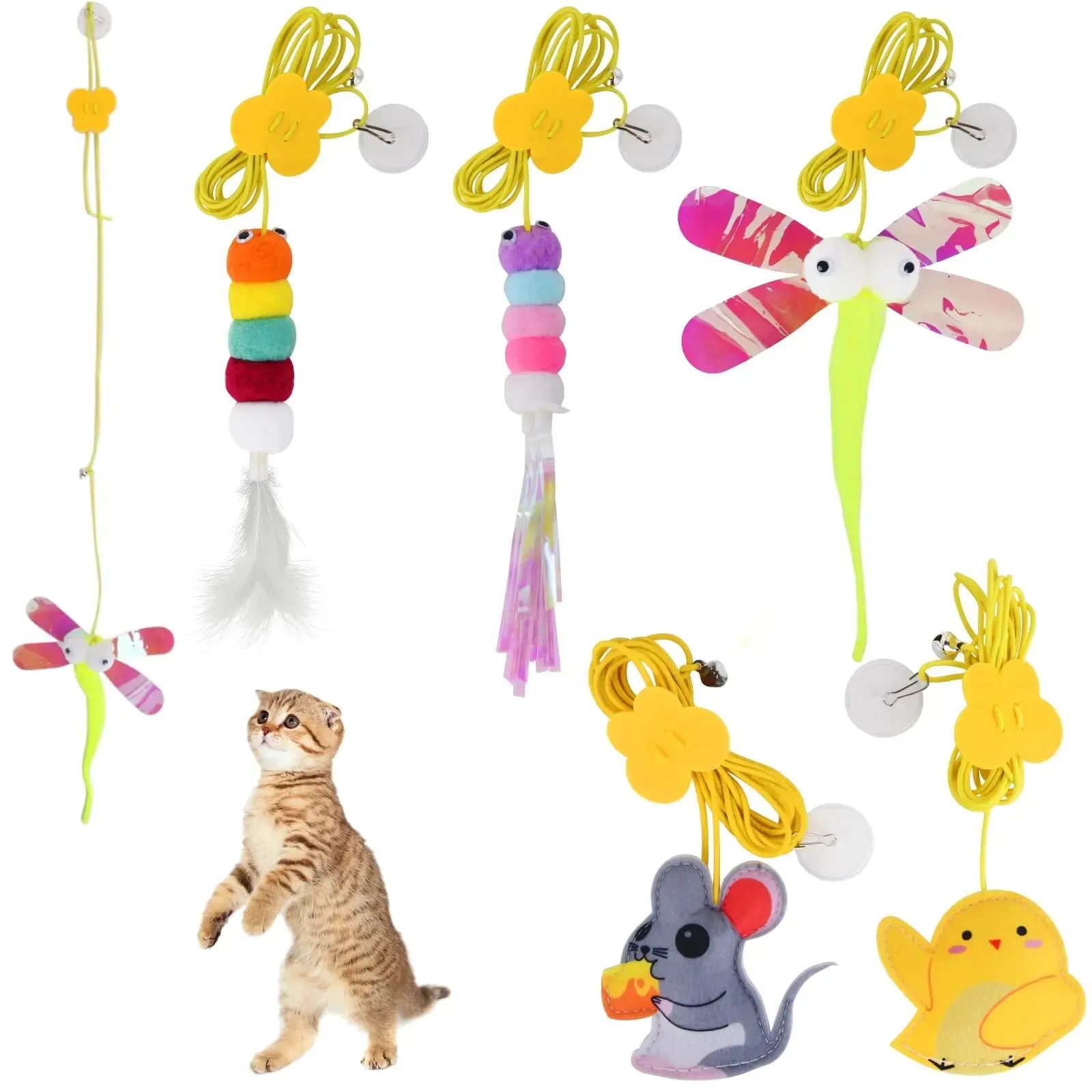 Cat Toys Interactive Interesting With Bell Toys For Cats Automatic Telescopic Indoor Kitten Toy Chase No Boring Pet Supplies