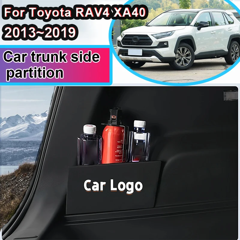 

Для Toyota RAV4 XA40 2013 ~ 2019 2014 багажник автомобиля с обеих сторон органайзер перегородка многофункциональный ящик для хранения авто аксессуары для интерьера