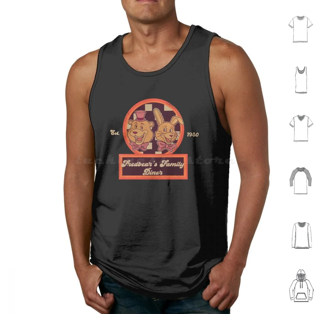 Fredbear's Family Diner ( Vintage ) Tank Tops Vest Sleeveless Fnaf Five Nights At Fredbear Spring Bonnie Springtrap