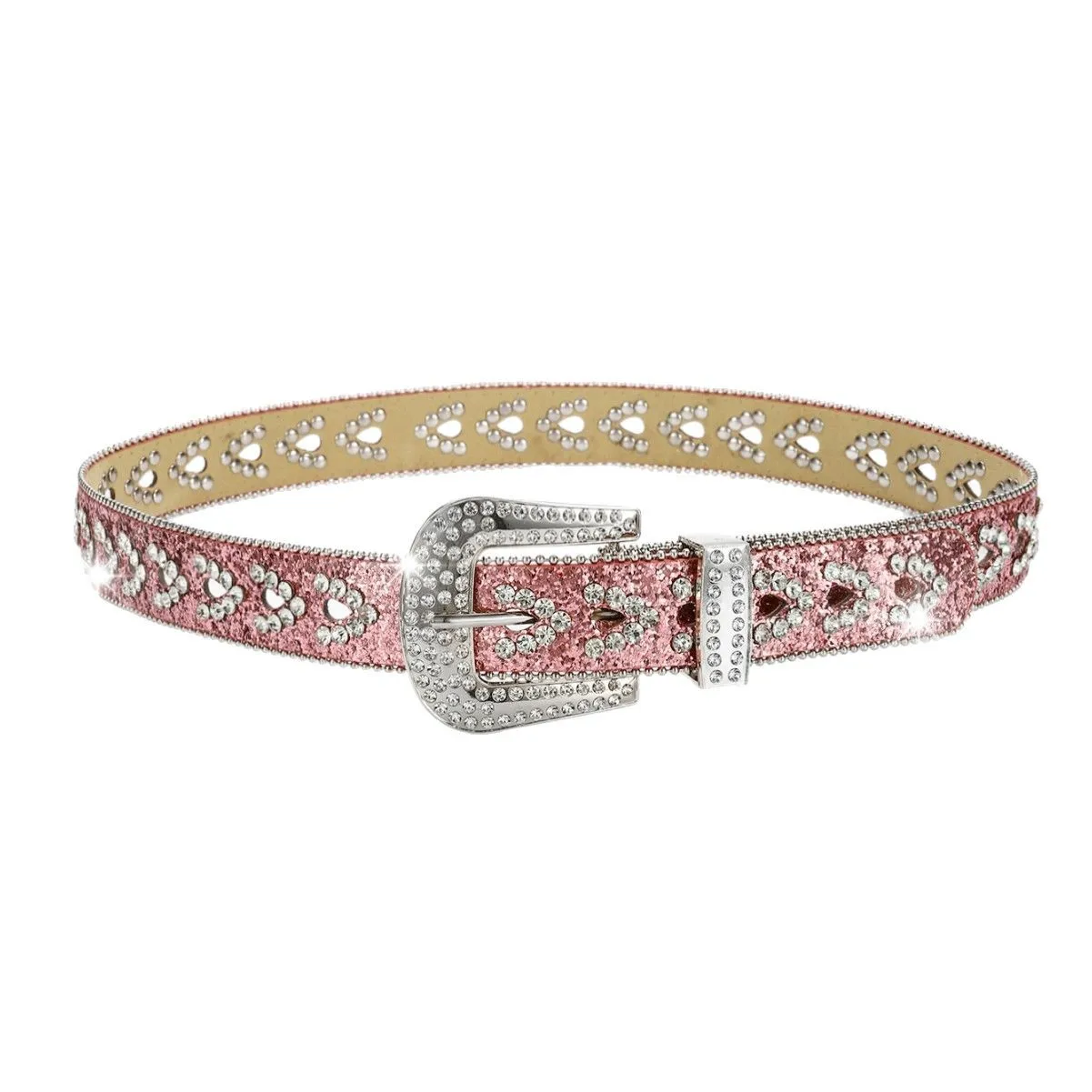 

Розовые ремни из искусственной кожи с блестками для женщин, блестящие джинсовые ремни со стразами и заклепками, корсет в стиле рок-панк Cinturones Para Mujer