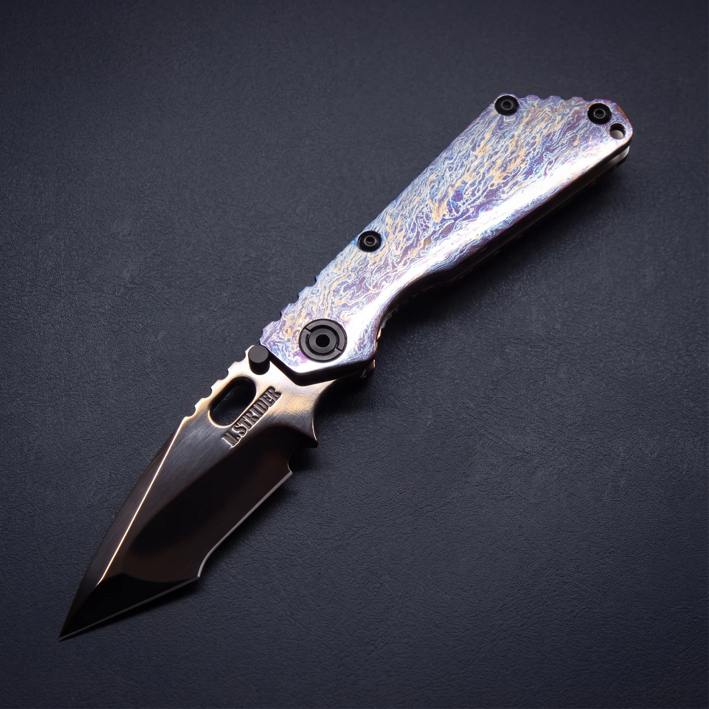 Strider SNG Folding Knife M390 Steel DLC Blade TC4 Titanium Handle Heat Color EDC Outdoor Camping Survival Tool Gift