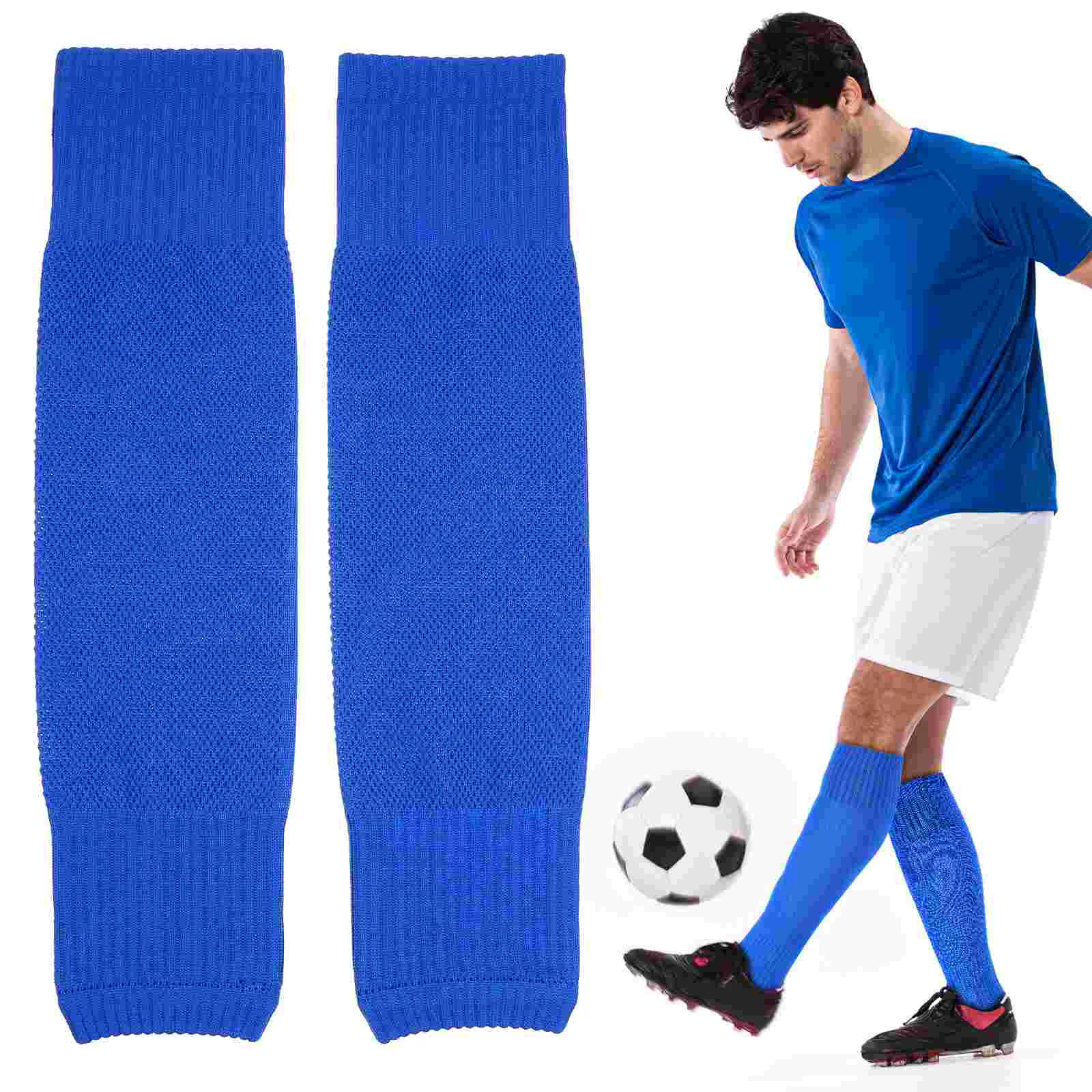 2 pares de calcetines de compresión para deportes de fútbol, juegos de mangas para piernas para hombres, calentadores de nailon