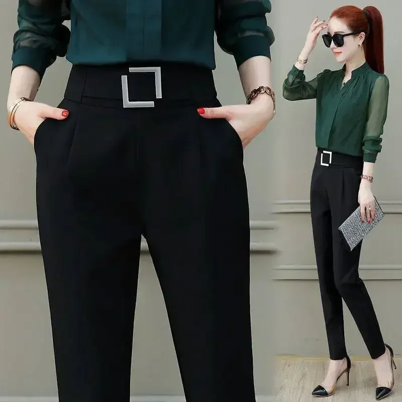 Women's High Waist Pants Women Pant Spring and Summer Stretch Women's Loose Trousers Casual Suit Pants Women Harem Pants