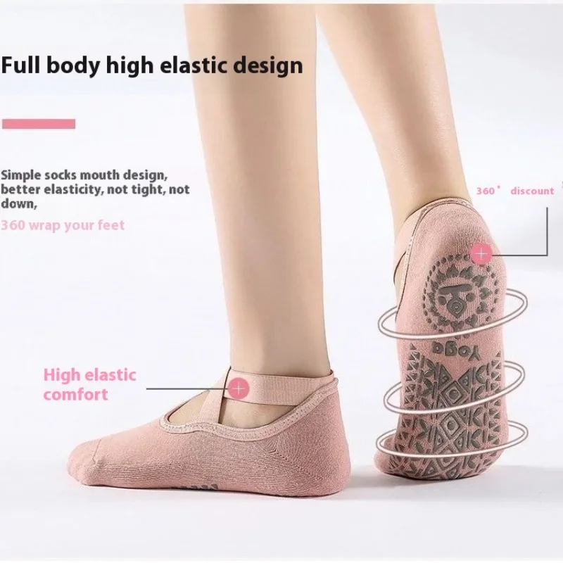 المضادة للانزلاق اليوغا الرقص الجوارب النساء القطن الرقص الجوارب عدم الانزلاق جوارب رياضية قبضة داخلية أحذية بيلاتيس مع تيري بطانة اللياقة البدنية