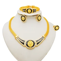 Fashion animal lion head gold plated jewelry set women's banquet wedding bride necklace set accessories