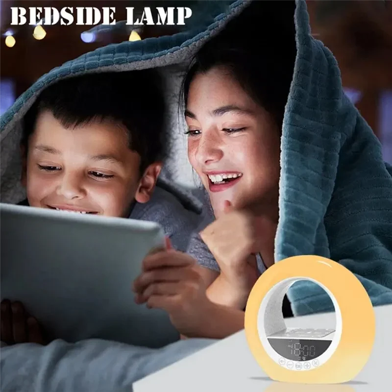 

ABYN-Sunrise Alarm Clock Wake Up Light Clock With Night Light Desk Clock For Heavy Sleepers Bedroom Sleep Aid