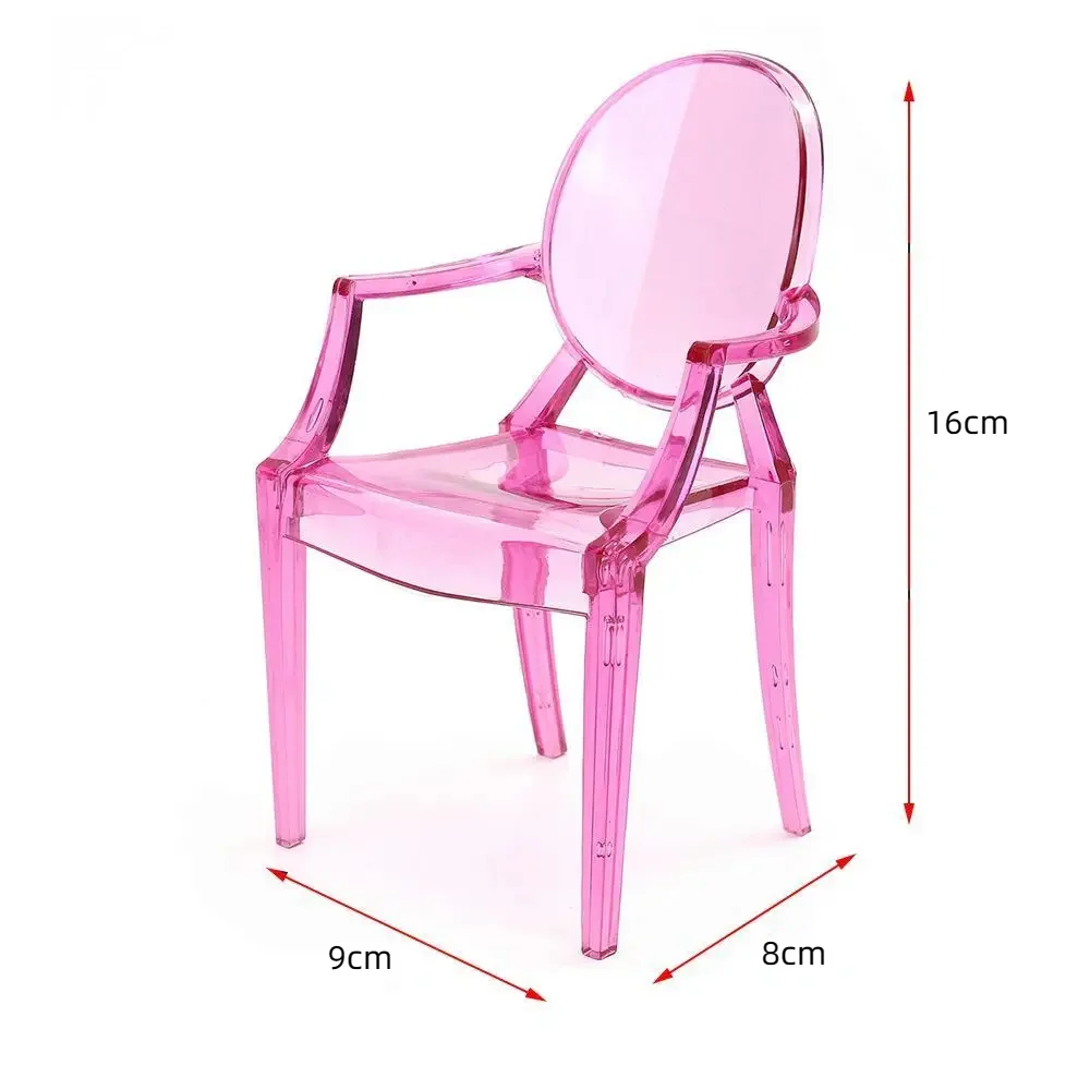 Silla de brazo simulada en miniatura, mueble minimalista, modelo de escena, casa de muñecas, silla de ocio, plástico Multicolor