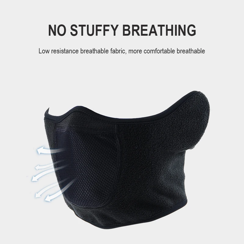 Half Face Mask Windproof Ear Muff Men Women for Skiing Snowboarding Motorcycling Winter Outdoor Sports Highly Breathable