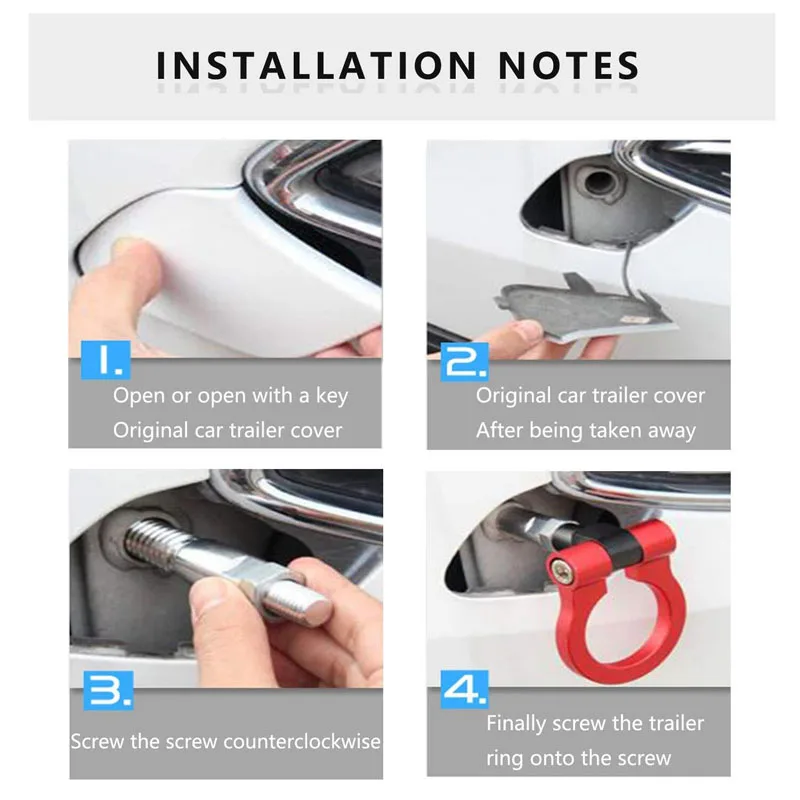 خطاف سحب عالمي للسباق الأمامي والخلفي خطاف مقطورة السيارة خطاف جر السيارة للسيارات الأوروبية M16 ألوان متعددة #4