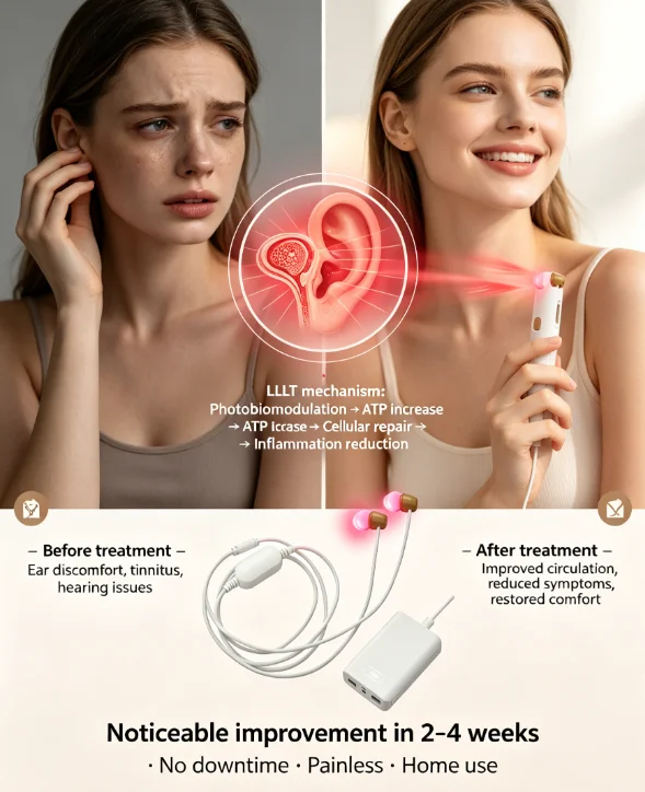 The Newest Innovation Laser Treatment Acupuncture physical Therapy Devices for the ear ringing, tinnitus , Meniere·s syndro