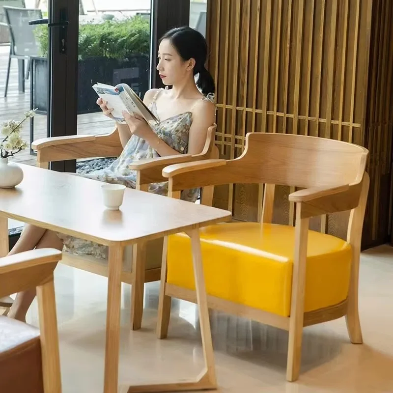 Modern Minimalist Design Solid Wood Walnut Frames Table Chair Sets for Milk Tea Shop Caf Dessert Caf Bookstore