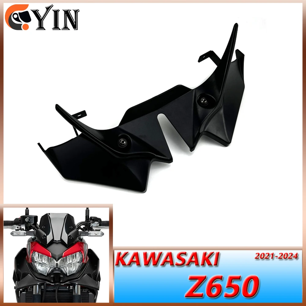 

For KAWASAKI NEW Z650 z650 2021-2024 Motorcycle Sport Downforce Naked Front Spoilers Aerodynamic Wing Deflector Winglets