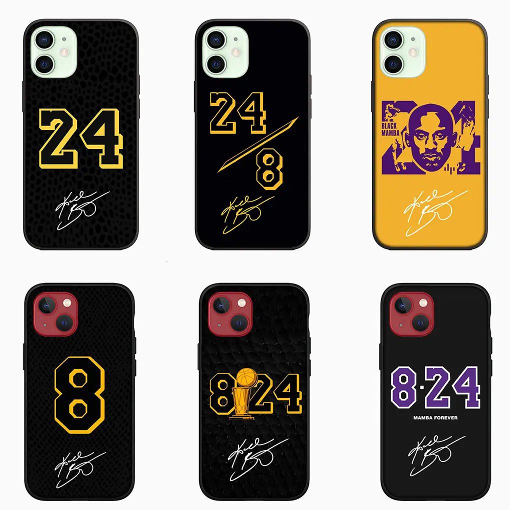 K-Kobe Basketball Star No 24 8 No24 Cover Phone Case for Apple iPhone 16 15 14 13 12 11 Pro Max 6 6S Plus + SE 14+ 16+ Casing