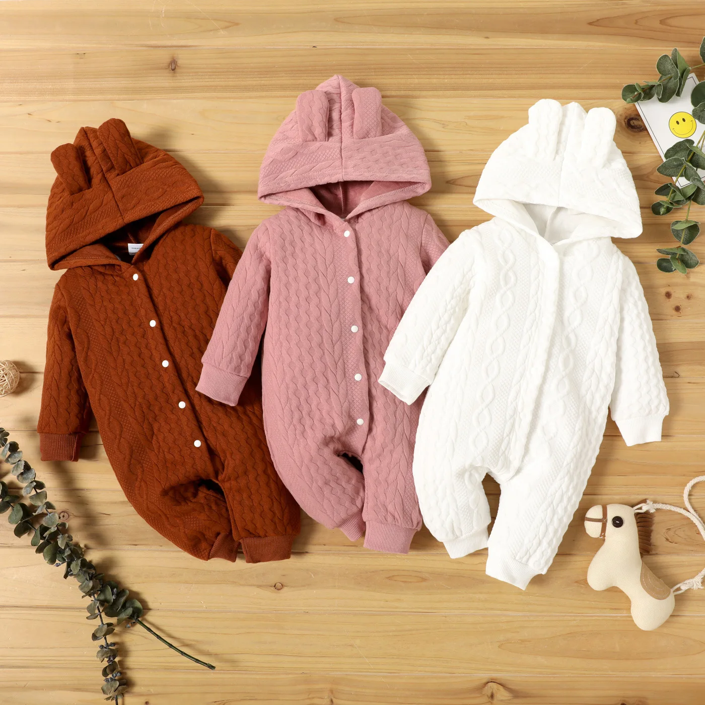 

0-18 Months Newborn Baby Romper Boys Girls Hooded Long Sleeve Baby Crawl Onesie Bodysuit Clothes Infant Autumn&Spring Costumes