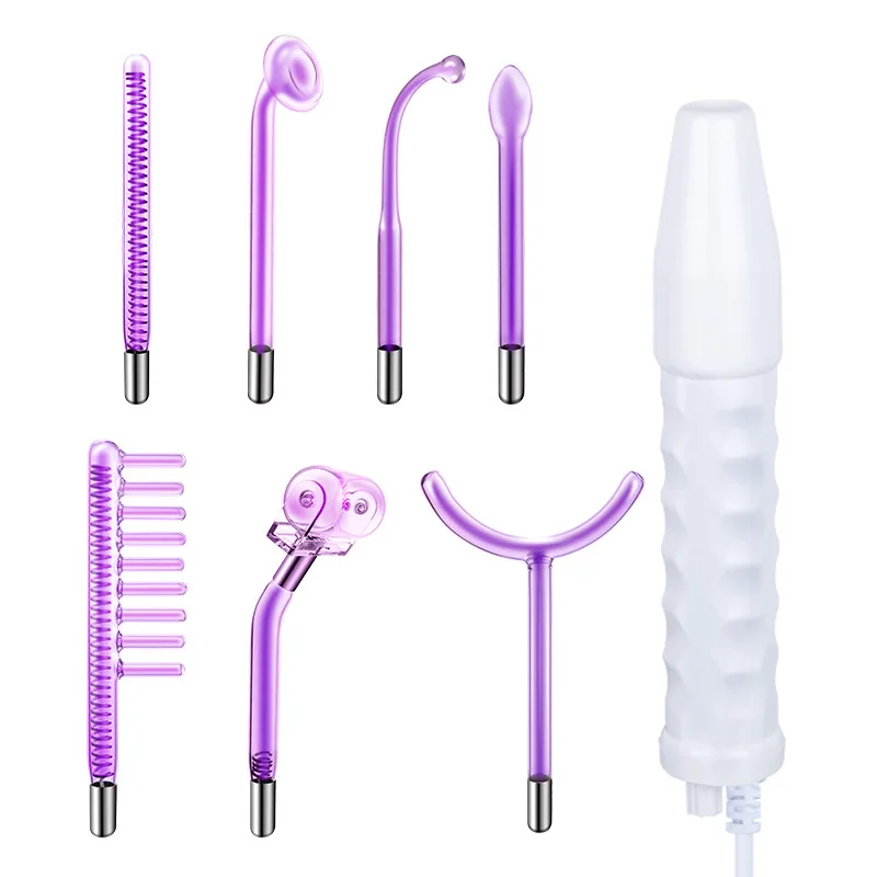 

7 в 1, высокочастотный электродный аппарат для лица, стеклянная трубка, палочка от прыщей, средство для удаления прыщей, высокочастотный спа-машина для красоты лица