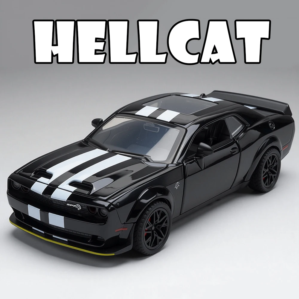 1:32 Hellcat Lambor Revuelto Automodel Legering Diecast Speelgoed Deuren Geopend Geluid Licht Trek Miniatuur Voertuig Vriend Mode Cadeau