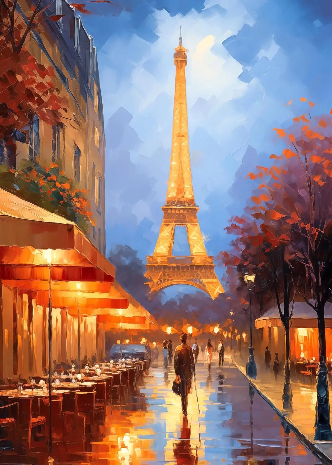 

300/500/1000 Pieces Art Puzzle Paris Tower Eiffel Tower Landscape Puzzles Stress Reducing Difficulty Decompression Toys Gift