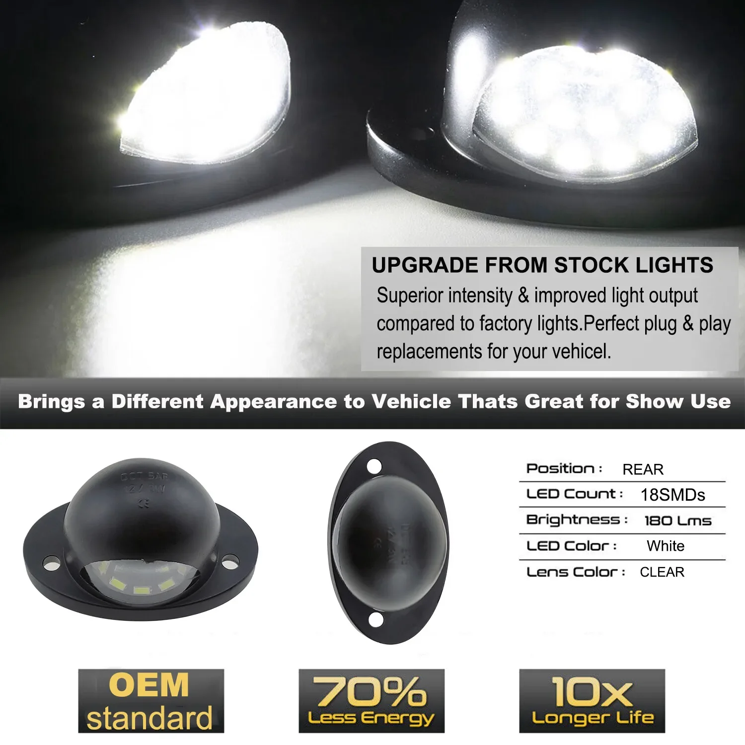Winetis 2 قطعة 6000K الأبيض LED رقم لوحة ترخيص رقم أضواء العلامة مصابيح ل 1994-2001 دودج رام 1500 2500 3500
