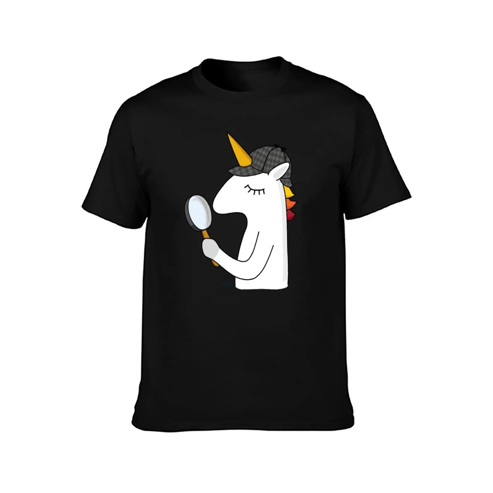 detective unicorn T-Shirt summer top graphic t shirts plain white t shirts men