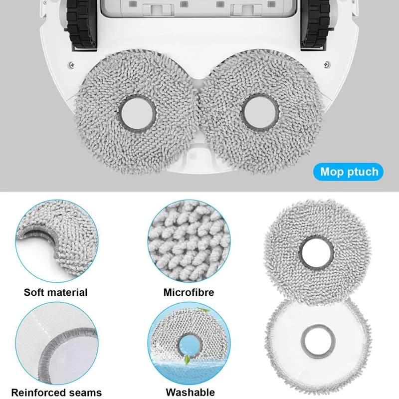 Replacement Accessories Kit For Ecovacs Deebot T20 Omni/T20/T20 Max/T20 Pro Robot Vacuums HEPA Filters Side Brushes Mop Cloths