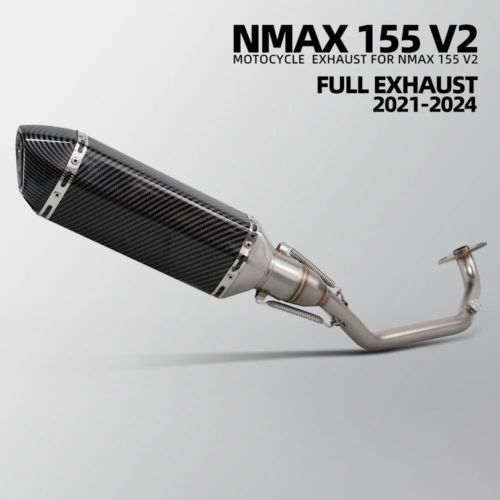 

NMAX155 V2 Exhaust System For Yamaha NMAX 155 2021-2024 Motorbike Escape Scooter Kit Header Pipe 370MM Muffler with DB Killer