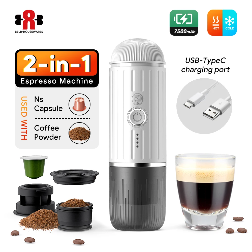 Auto Espresso Coffee Maker Portable Coffee Machine Wireless Electric Espresso Maker Fit Nespresso Capsule  Coffee Powder