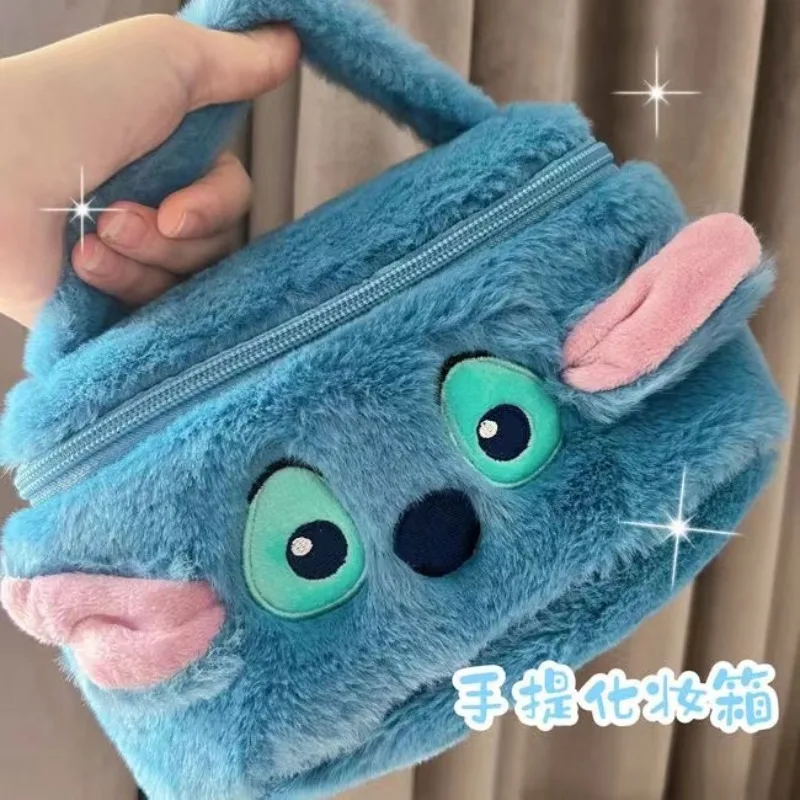 

Cartoon Disney Stitch Handbag Storage Makeup Kawaii Cartoon Funny Student Storage Plush Bag Girl's Birthday Gift