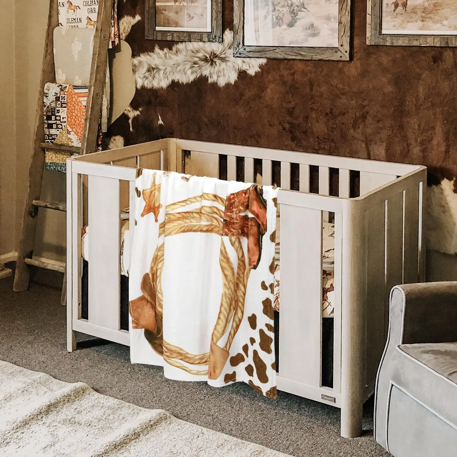 

Плед VIKAMA с мультяшным принтом в стиле вестерн, плед для сохранения памятных моментов малыша, плед-фон для фотосессии новорожденных на месяц