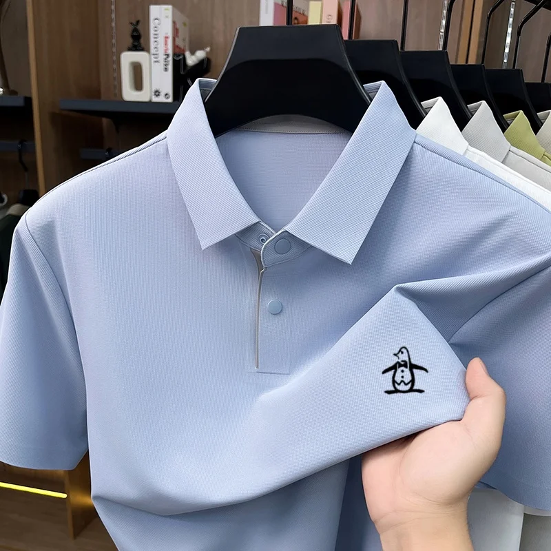 Men's Premium Silky-Soft Polo – Lightweight Cooling Fabric, Clean Minimalist Design for Casual & Office