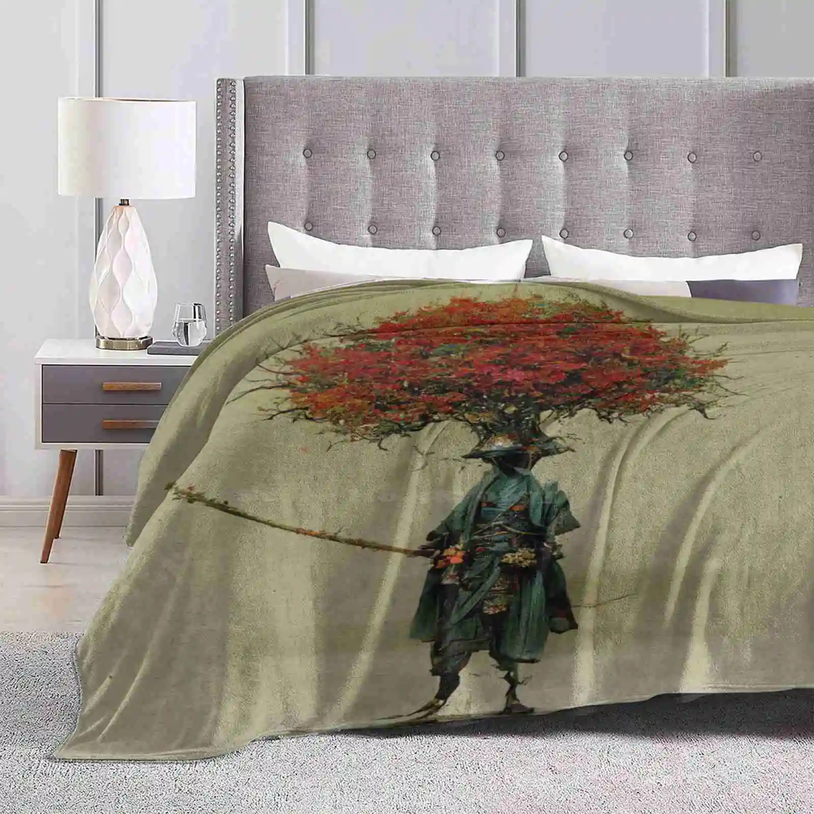 Forest Samurai 14 Super Warm Soft Blankets Throw On Sofa/Bed/Travel Forest Samurai Meatbot Enchanted Spirit Plant Kimono Katana