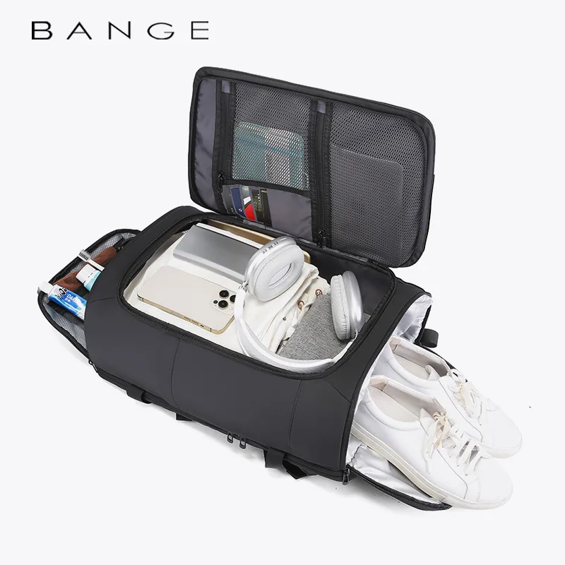 Bange Men travel backpack waterproof large capacity Carry on Airline Approved backpack with shoe compartment 17 laptop backpack