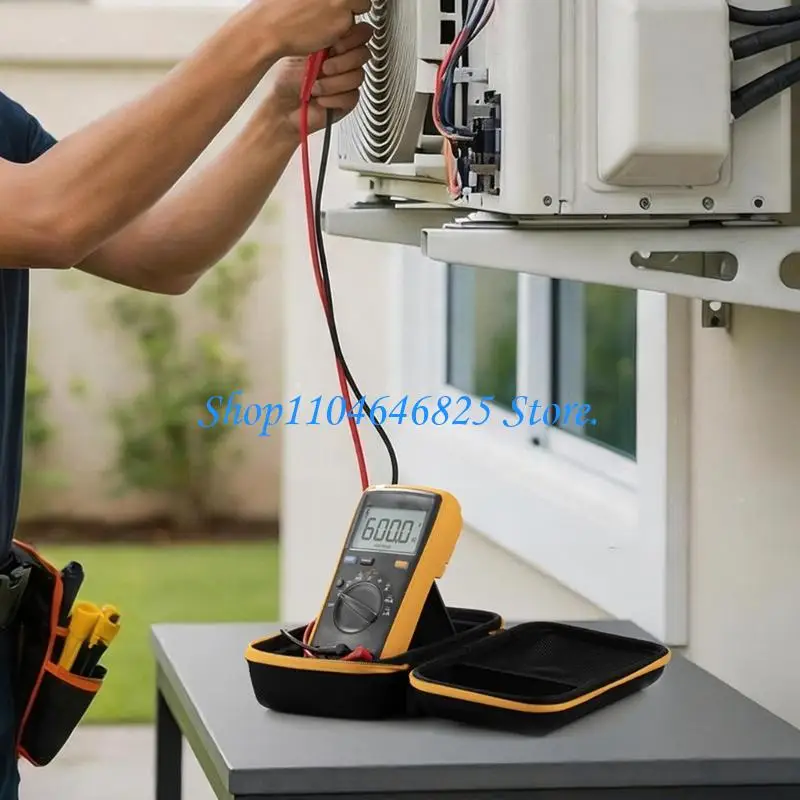 Field Service Meter Case with EVA Hard Shell, Wide Opening Organized Interior for F15B+ F115C F116C F117C F175C F179C Multimeter