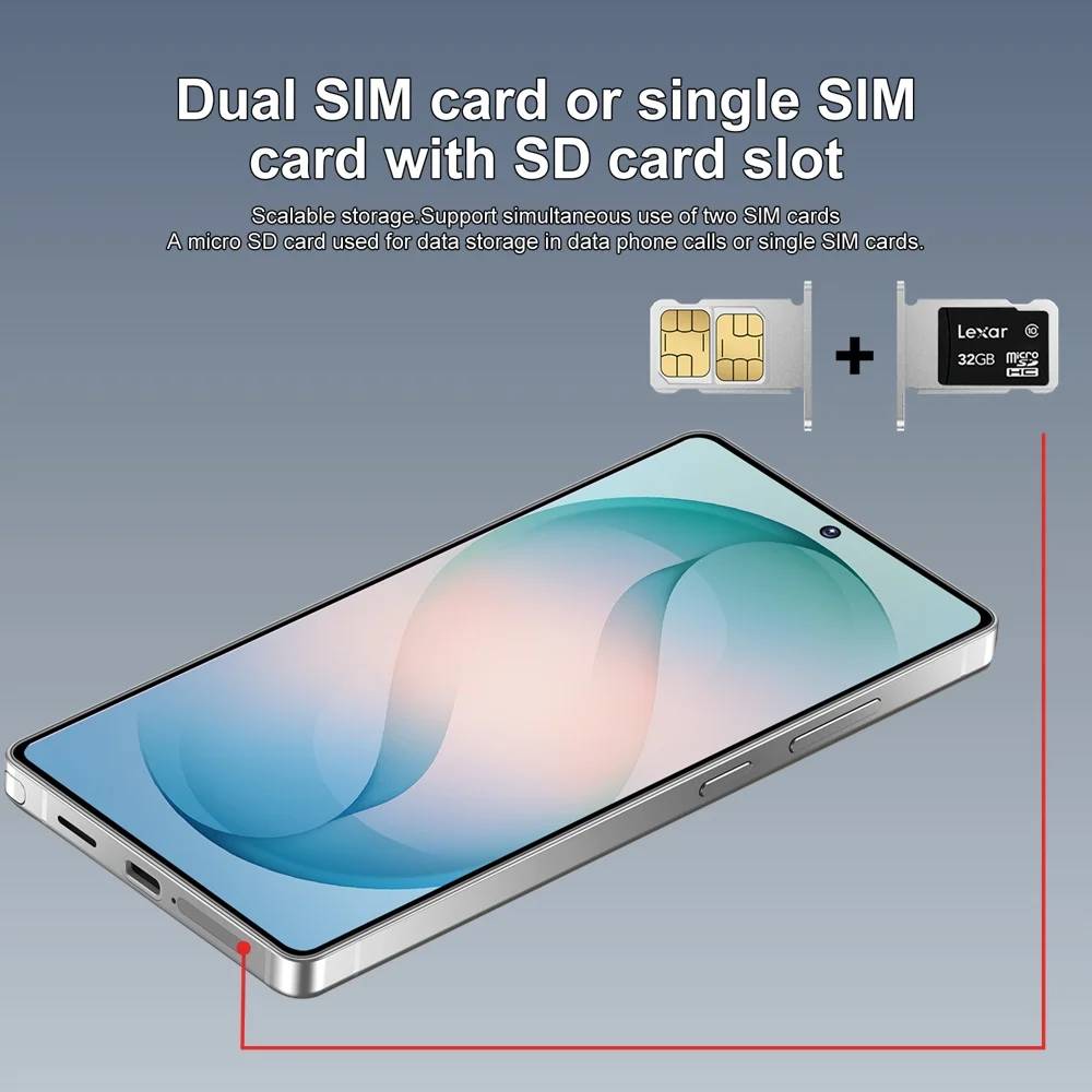 K-Touch Smartphone für S26 Ultra 7,3 Zoll Vollbild-Handy 7800mAh Akku Mobiltelefon 48MP Kamera 22GB+2TB Gesichtserkennung Entsperrt Android 15 Handys – Detail 15