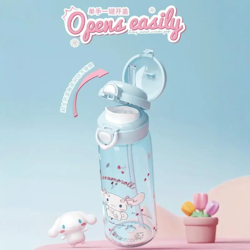 

500Ml Sanrio Cinnamoroll Water Bottle Kawaii Pct Large Capacity Student Water Bottle Outdoor Portable Girl Gift New Y2K Kuromi