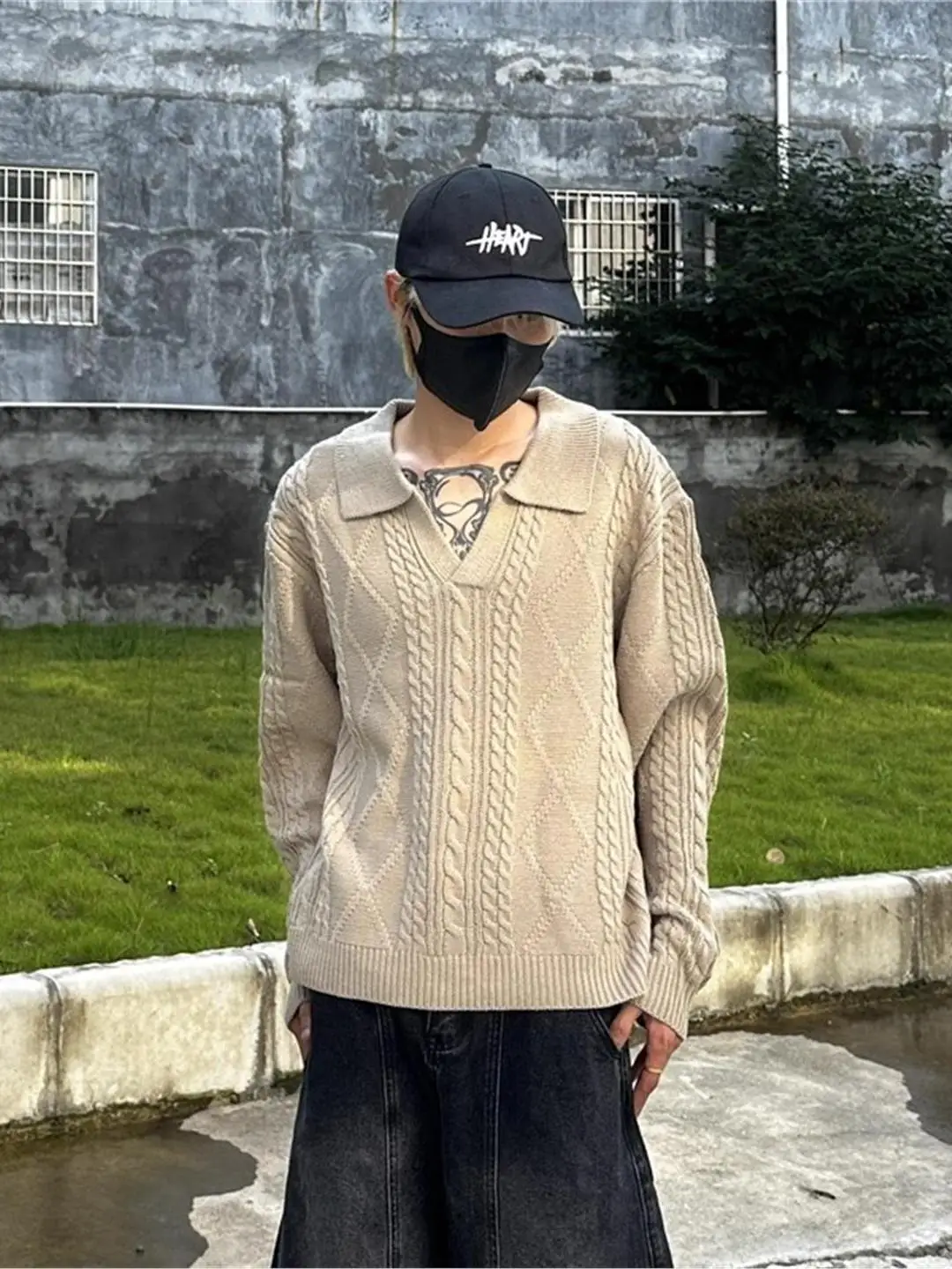 

Американский Sle Ретро Витой Трикотаж Свободный Повседневный Свитер с Воротником для Мужчин И Женщин Удобный Средний Вес Длинный Све Осень