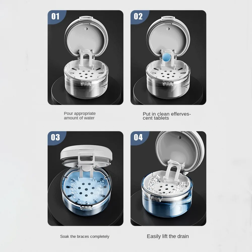 New PP Tooth Box Orthodontic Retainer Dental Cleaning Denture Case Multifunction Portable Mouth Guard Container Braces
