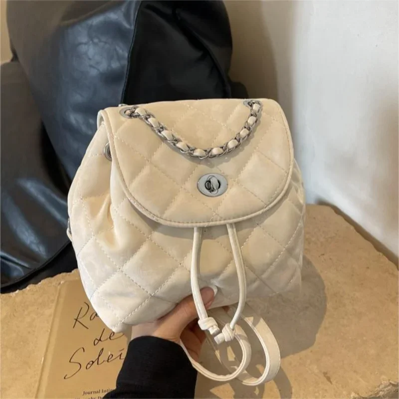 Small Fragrant Style Rhombus Chain Bag for Women Summer New Fashion Versatile Small Backpack Popular Super Hot Backpack