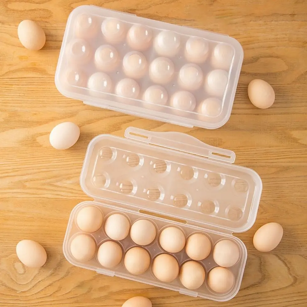 Egg Storage Box With Lid Kitchen Refrigerator Egg Box Egg Drop Rack Egg Storage Box Fridge Egg Organizer 12/18 Grid Egg Tray