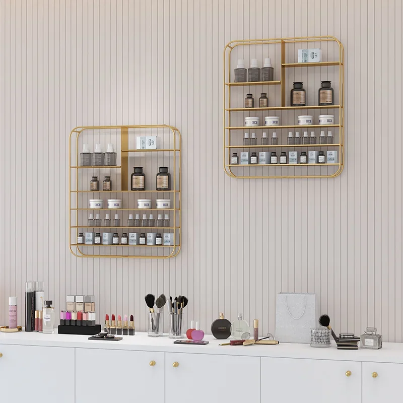 Iron Wall on The Storage Rack Nail Shop Nail Polish Glue Decorated Shelves Nordic Wind Light Luxury Nail Polish Display Rack