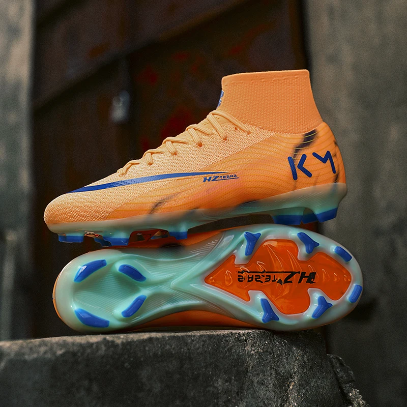 

New Men Soccer Shoes Boys Cleats Breathable Training Sport Adult Outdoor Long Spikes Football Boots Non Slip Match Comfortable