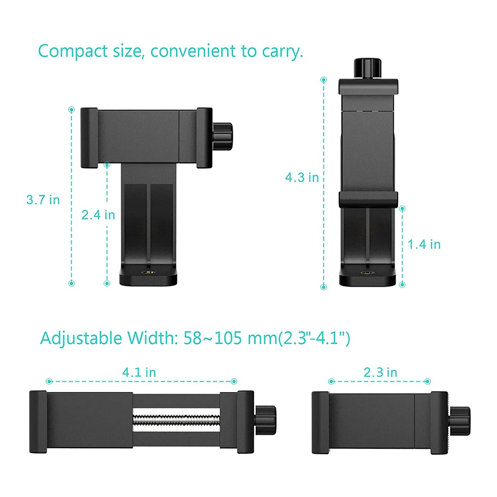 Universal Cell Phone Holder Tripod Mount Selfie Monopod Adapter Smartphone Clip Adjustable Clamp Mount for iPhone 13 12 11 Pro