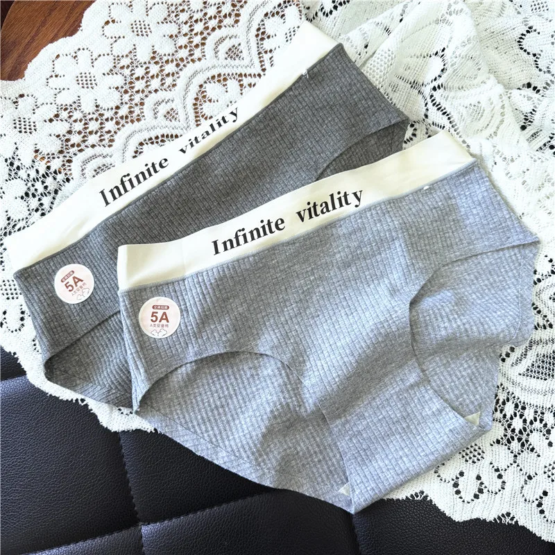 SP&CITY Sports Letter Embroidery Traceless Cotton Underpants For Women Simple Breathable Colored Panties Soft Seamless Briefs