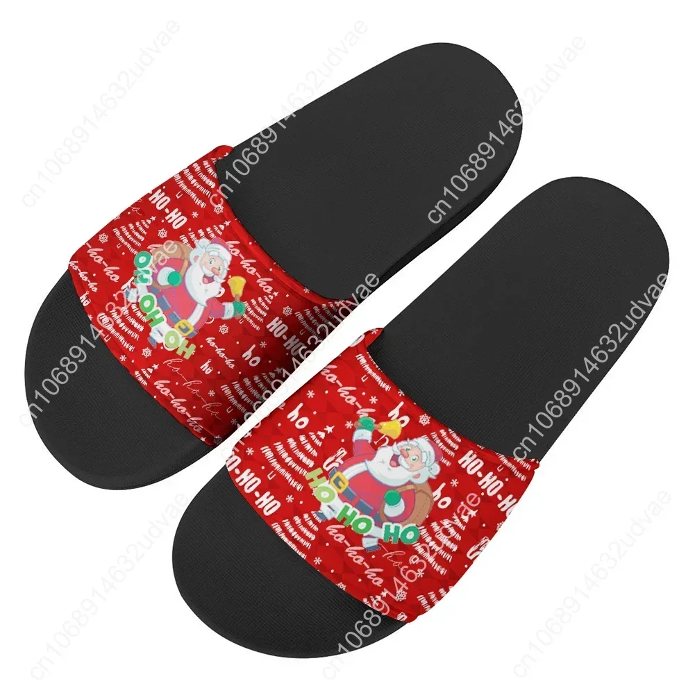 Christmas Santa Claus Snowflakes Slippers Home Water Shoes Men Women Teenagers Children Beach Pool Sandals Custom Summer Slipper