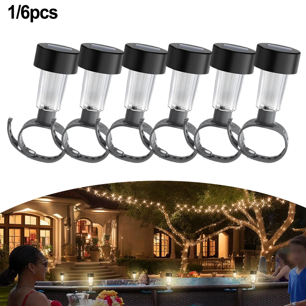 1/6Pcs Solar Pool Lights Waterproof Night Decoration Solar Swimming Pool Warm Light Lights For Above Ground Pools Parts