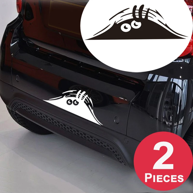 

2 наклейки для автомобиля: забавные виниловые стикеры с злыми глазами дьявола для окон, бамперов, ноутбуков, мотоциклов, декоративные наклейки для авто